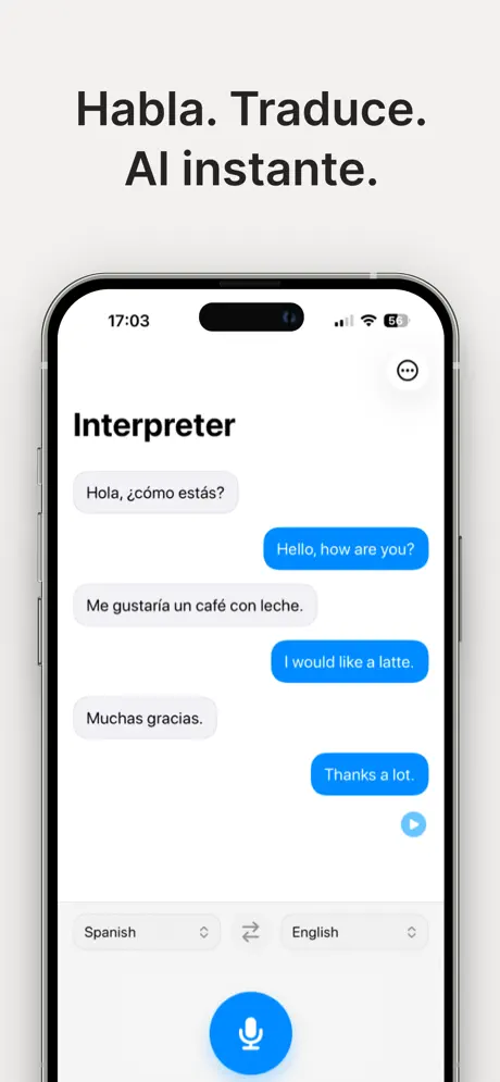 Traducción de voz inteligente en curso