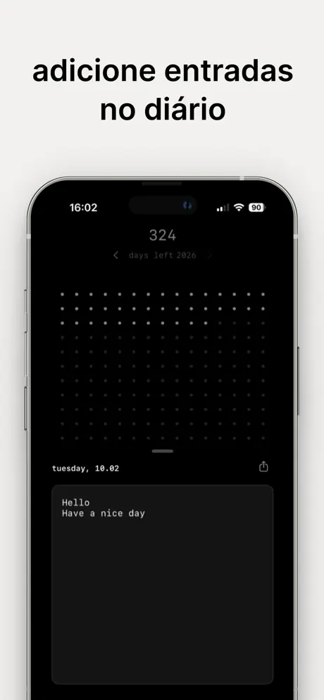 Anotações de diário diárias do Dots