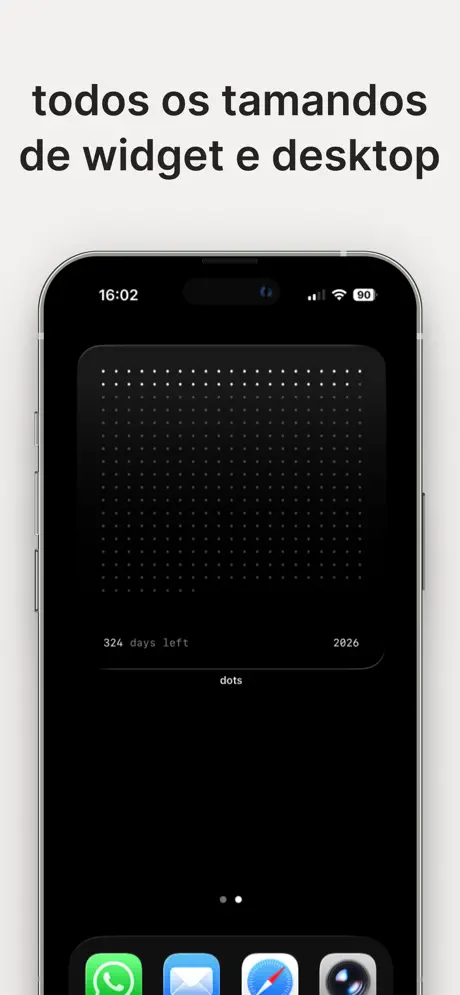 Widgets do Dots na interface do Mac e iPhone